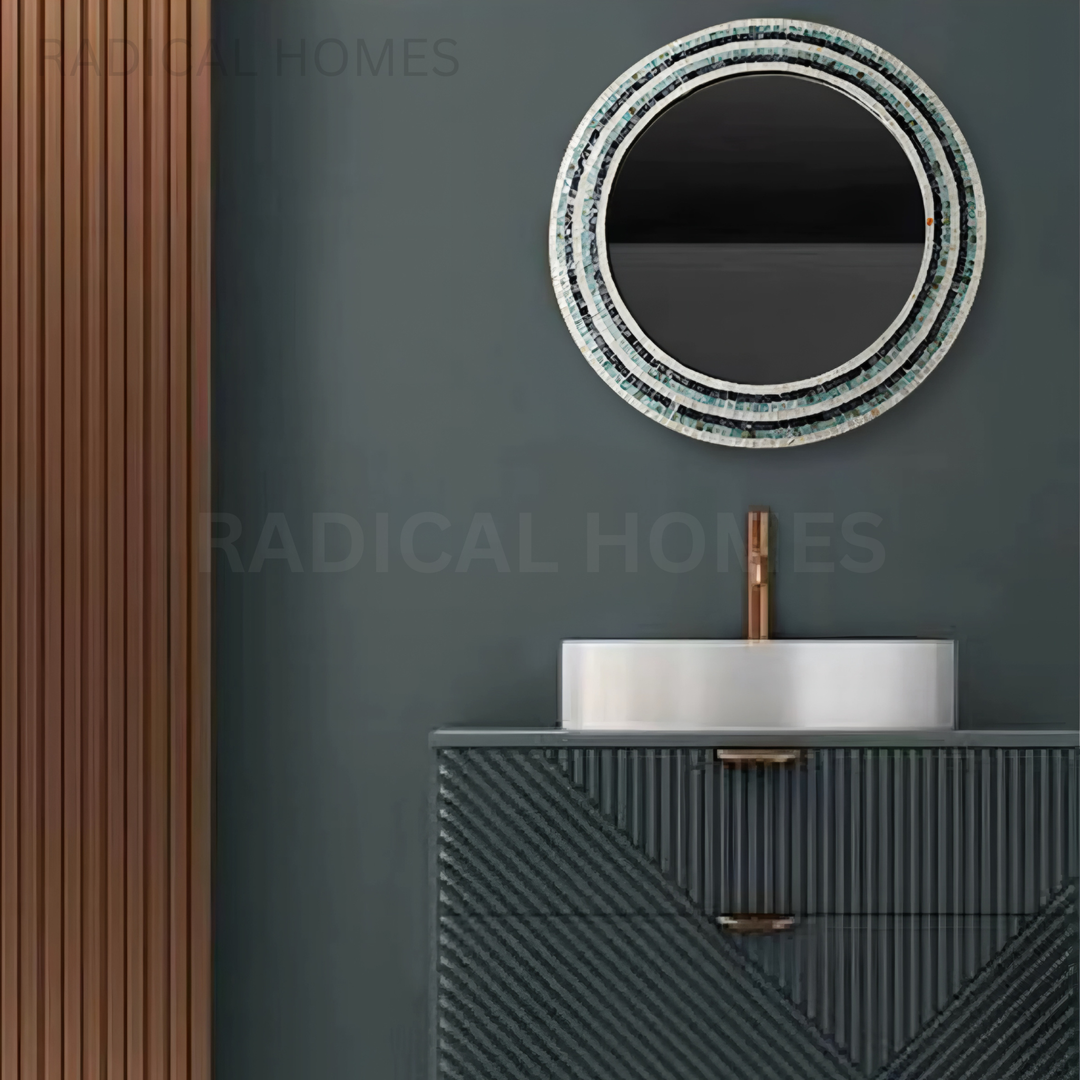 MARISTEL Modern Shell Round Wall Mirror - Radical Homes Singapore