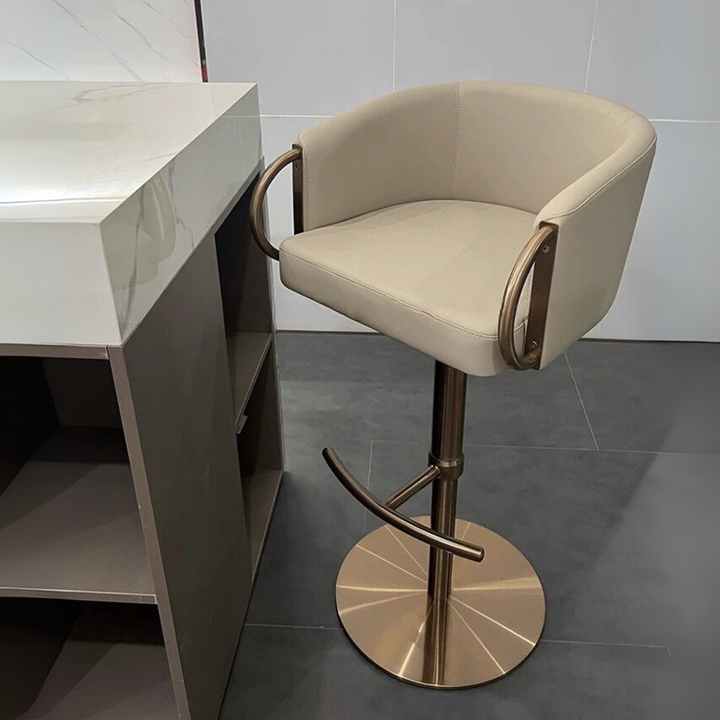 AVMOS Modern Genuine Leather Bar Stool