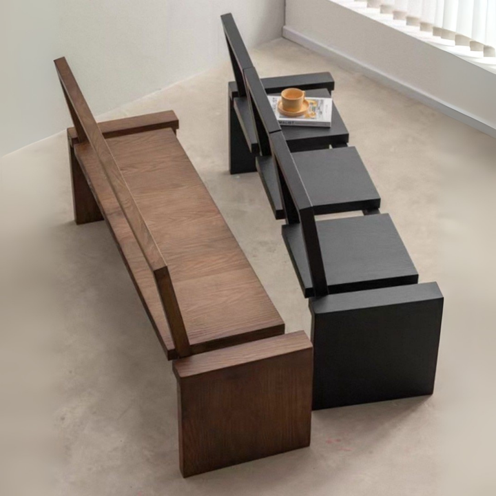 YELLI Modern Pine Wood Foldable Bench