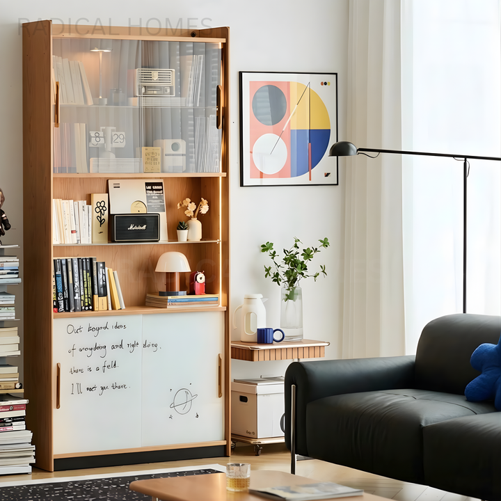 DIM Japandi Solid Wood Display Cabinet - Radical Homes Singapore