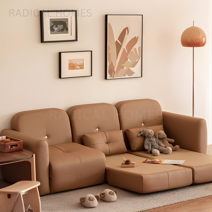 LUCCI Modern Leather Sofa Bed - Radical Homes Singapore