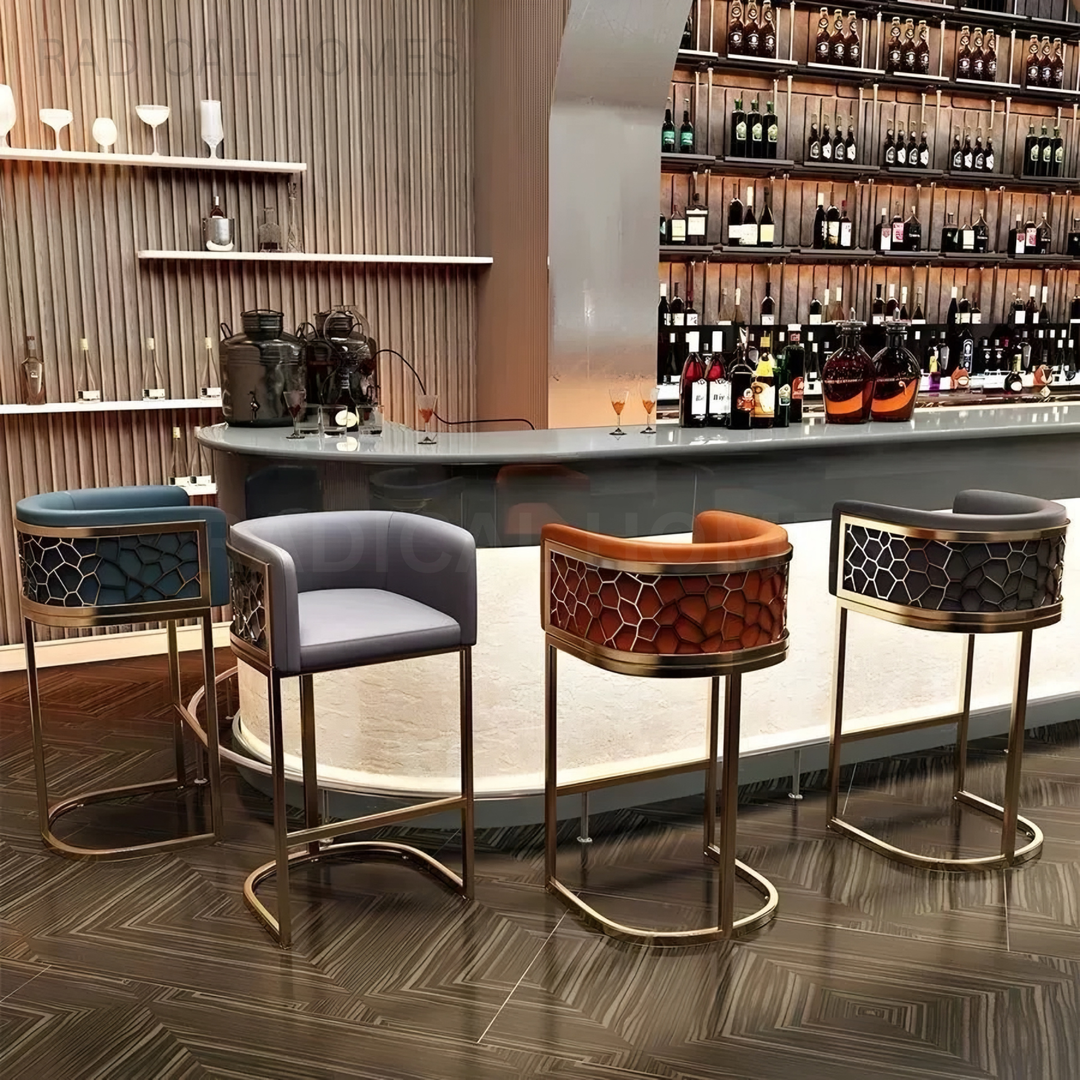 JAMESON Modern Velvet Bar Stool - Radical Homes Singapore