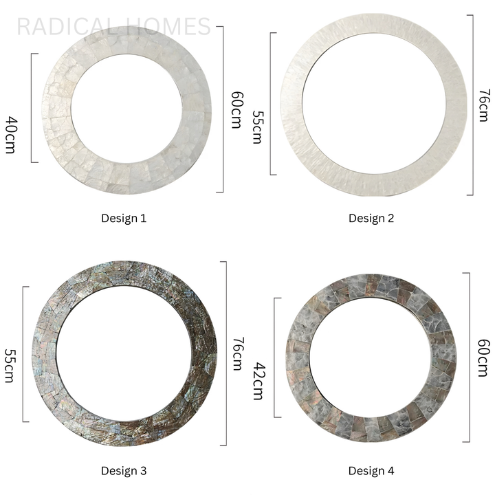 MARISTEL Modern Shell Round Wall Mirror - Radical Homes Singapore