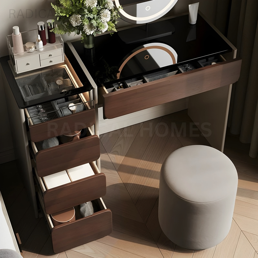 ROMA Modern Walnut Vanity Table