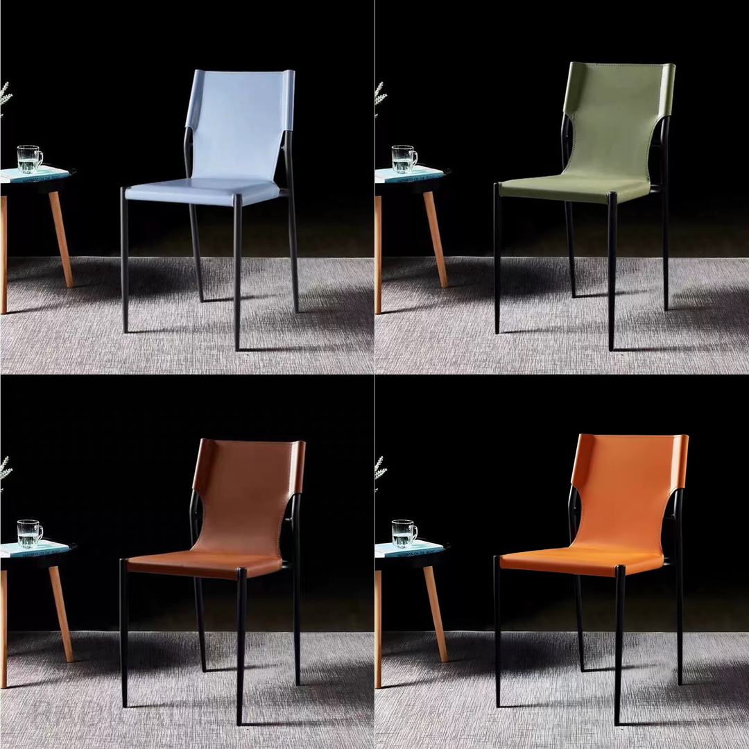 VITTRO Modern Saddle Leather Dining Chair