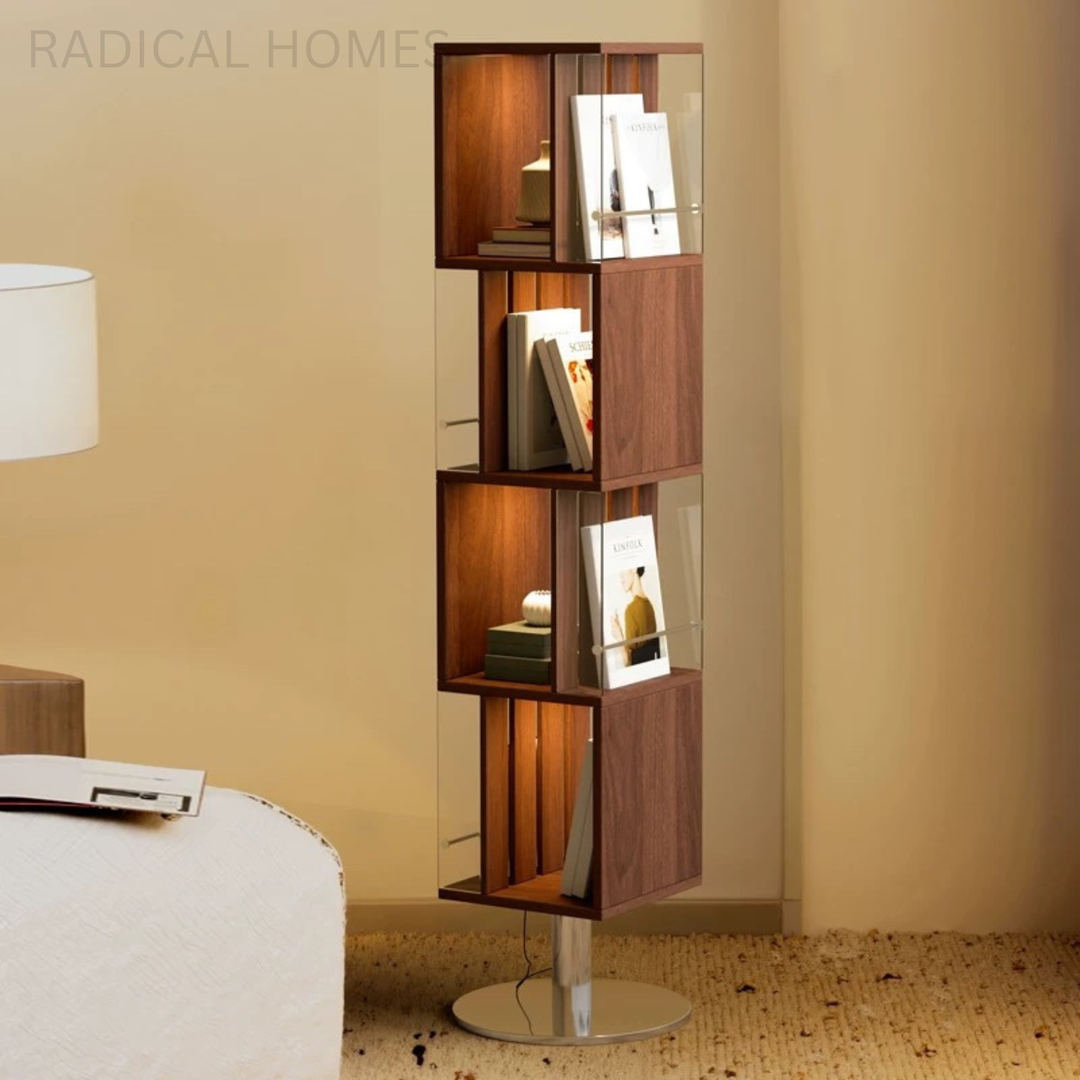 LUMERA Modern Rotating Solid Wood Display Shelf - Radical Homes Singapore