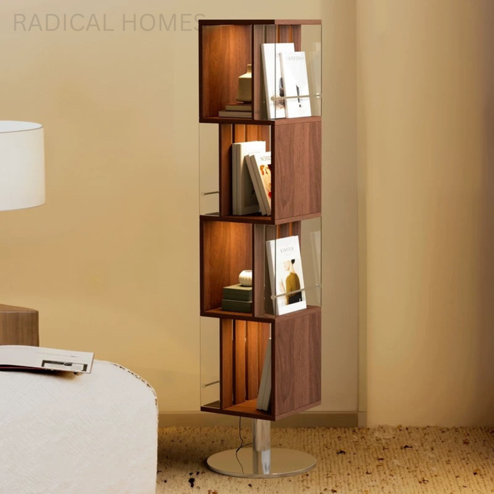 LUMERA Modern Rotating Solid Wood Display Shelf - Radical Homes Singapore