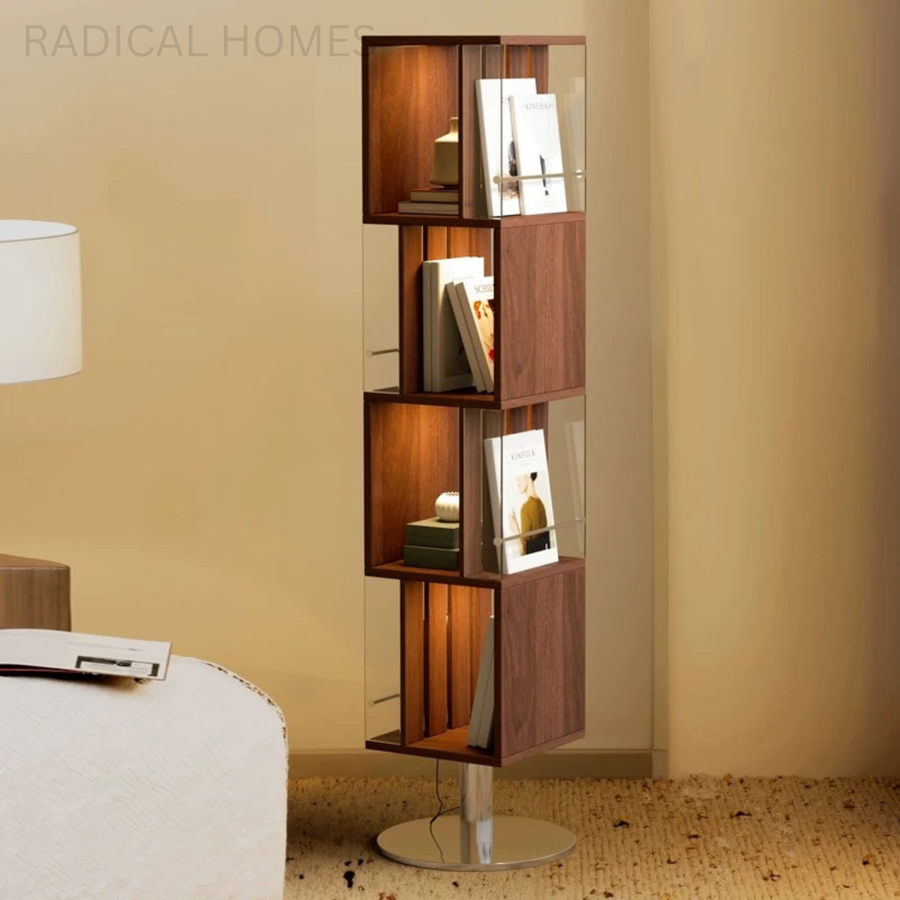 LUMERA Modern Rotating Solid Wood Display Shelf - Radical Homes Singapore