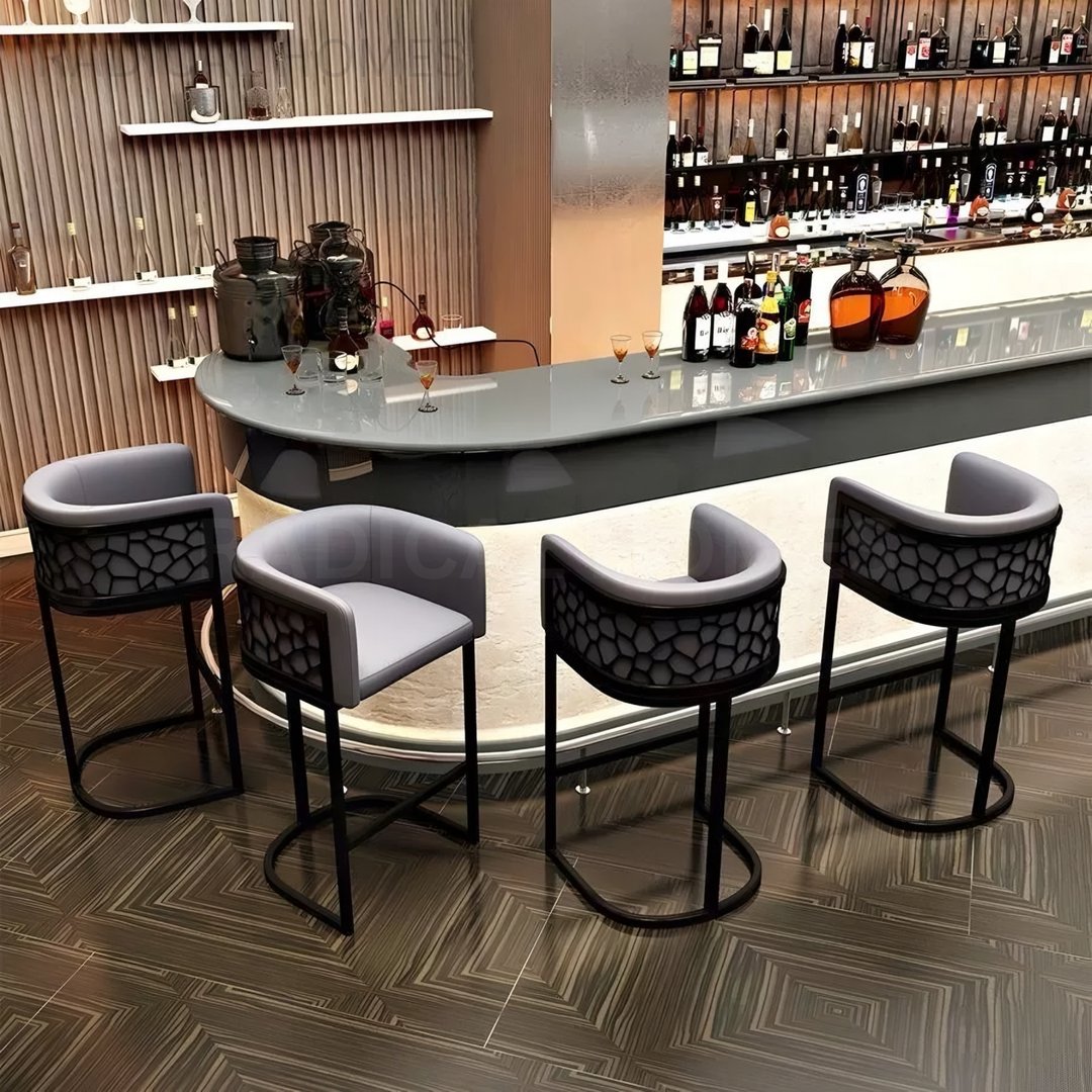 JAMESON Modern Velvet Bar Stool - Radical Homes Singapore
