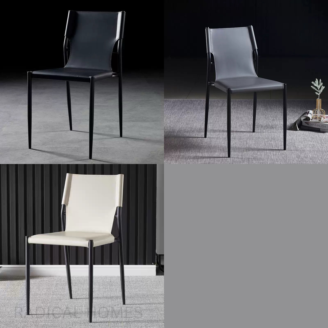 VITTRO Modern Saddle Leather Dining Chair