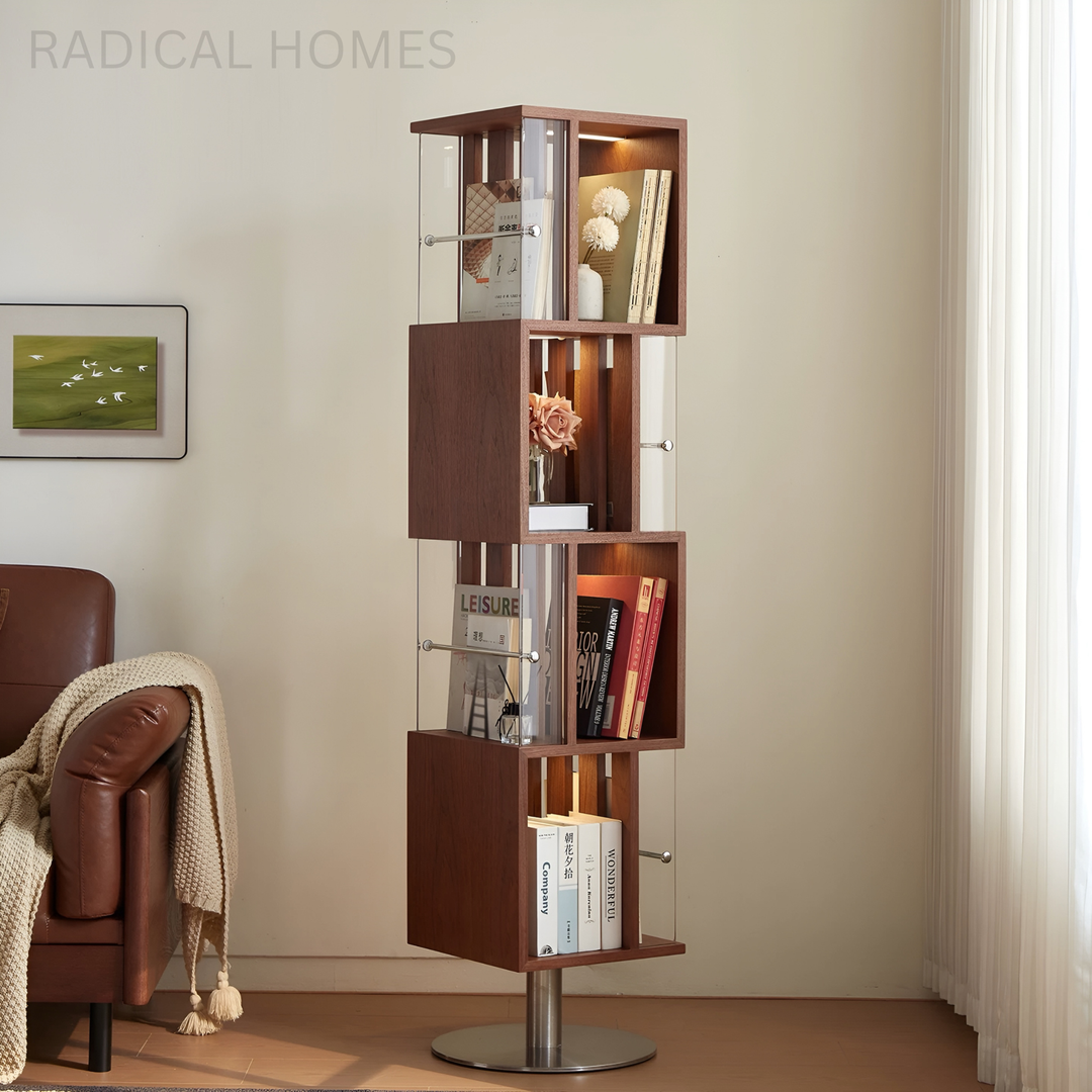 LUMERA Modern Rotating Solid Wood Display Shelf - Radical Homes Singapore
