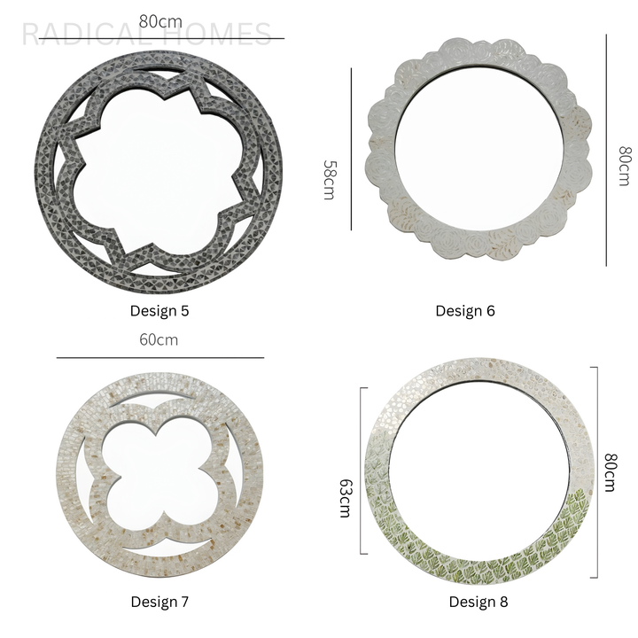 MARISTEL Modern Shell Round Wall Mirror - Radical Homes Singapore