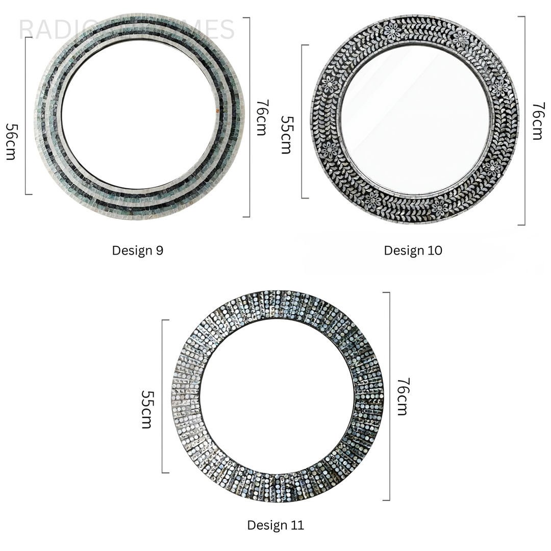MARISTEL Modern Shell Round Wall Mirror - Radical Homes Singapore