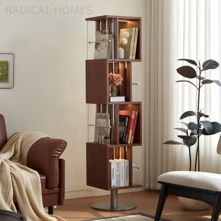 LUMERA Modern Rotating Solid Wood Display Shelf - Radical Homes Singapore