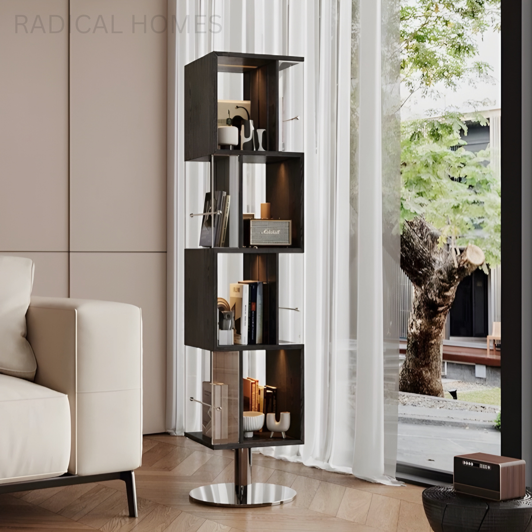 LUMERA Modern Rotating Solid Wood Display Shelf - Radical Homes Singapore