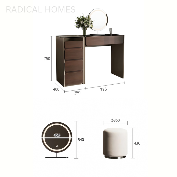 ROMA Modern Walnut Vanity Table
