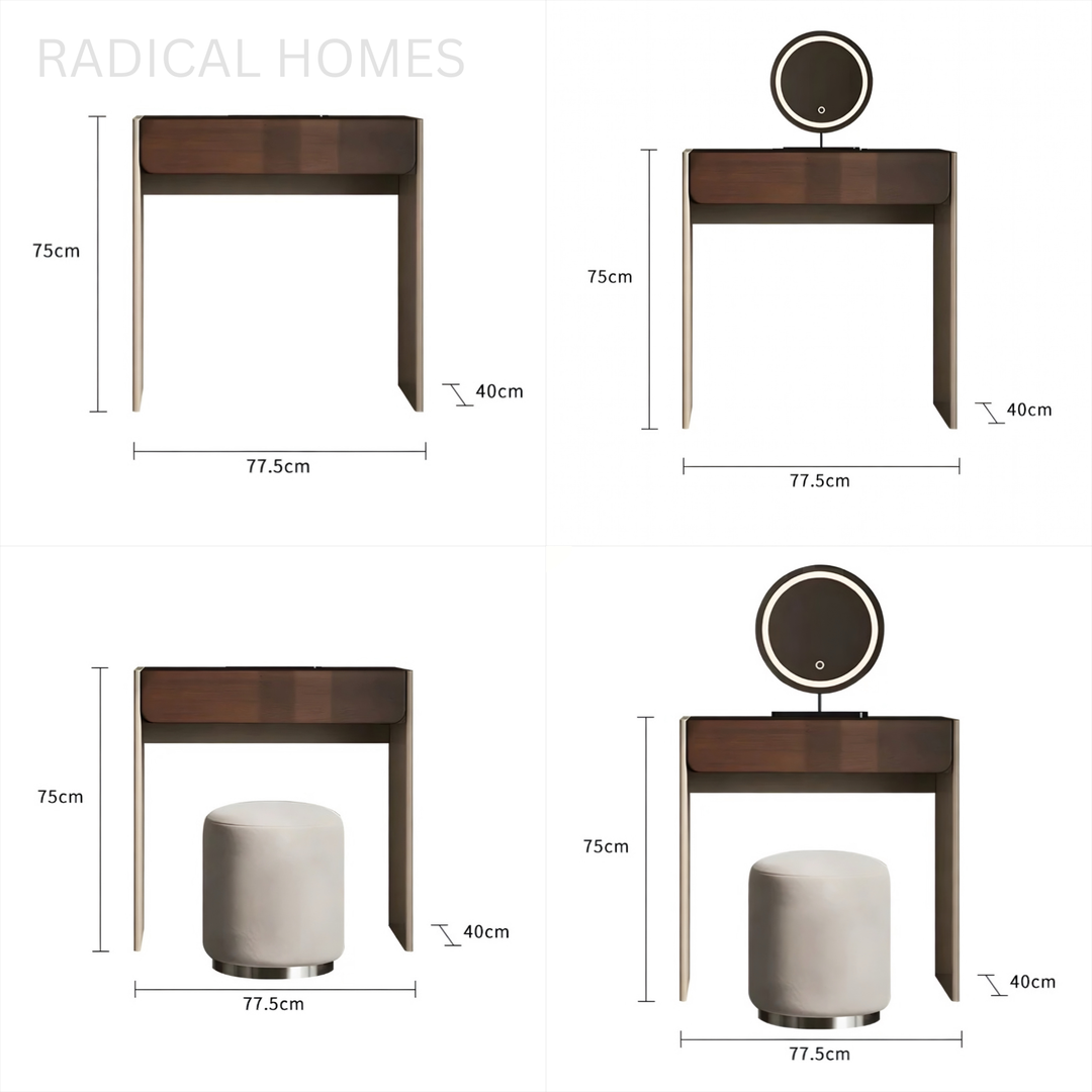 ROMA Modern Walnut Vanity Table