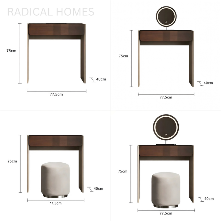 ROMA Modern Walnut Vanity Table