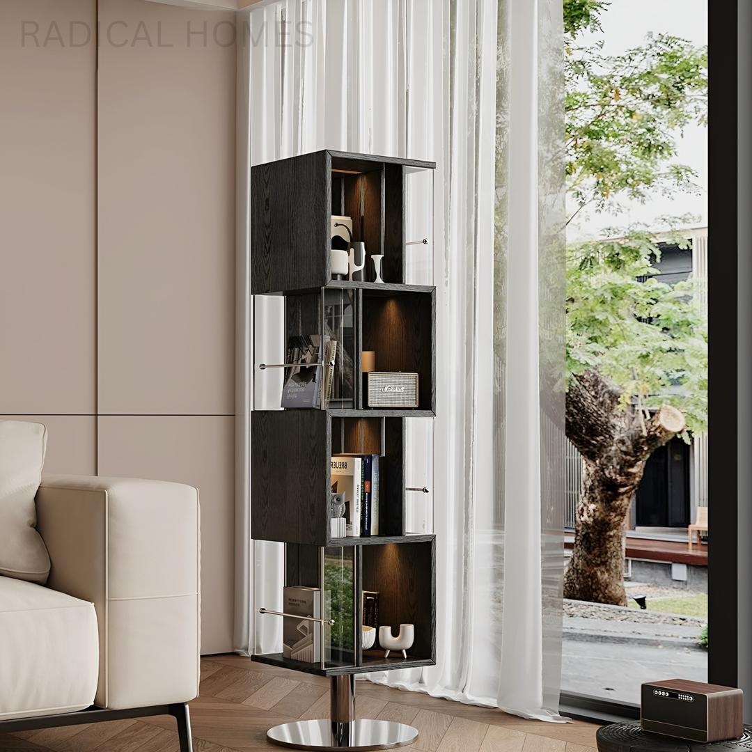 LUMERA Modern Rotating Solid Wood Display Shelf - Radical Homes Singapore