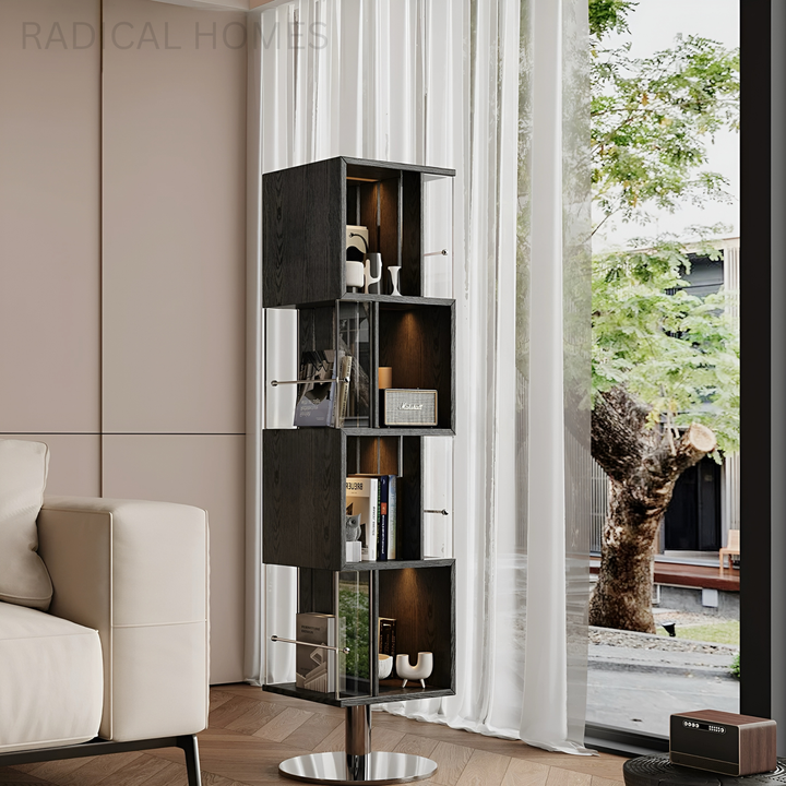 LUMERA Modern Rotating Solid Wood Display Shelf - Radical Homes Singapore