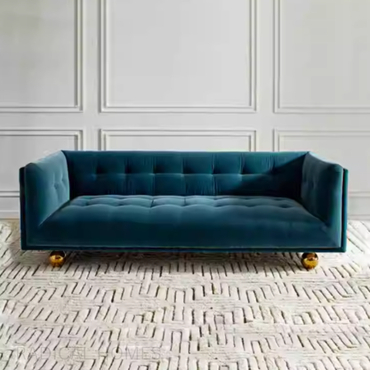 LOUIEL Victoria Tufted Velvet Sofa