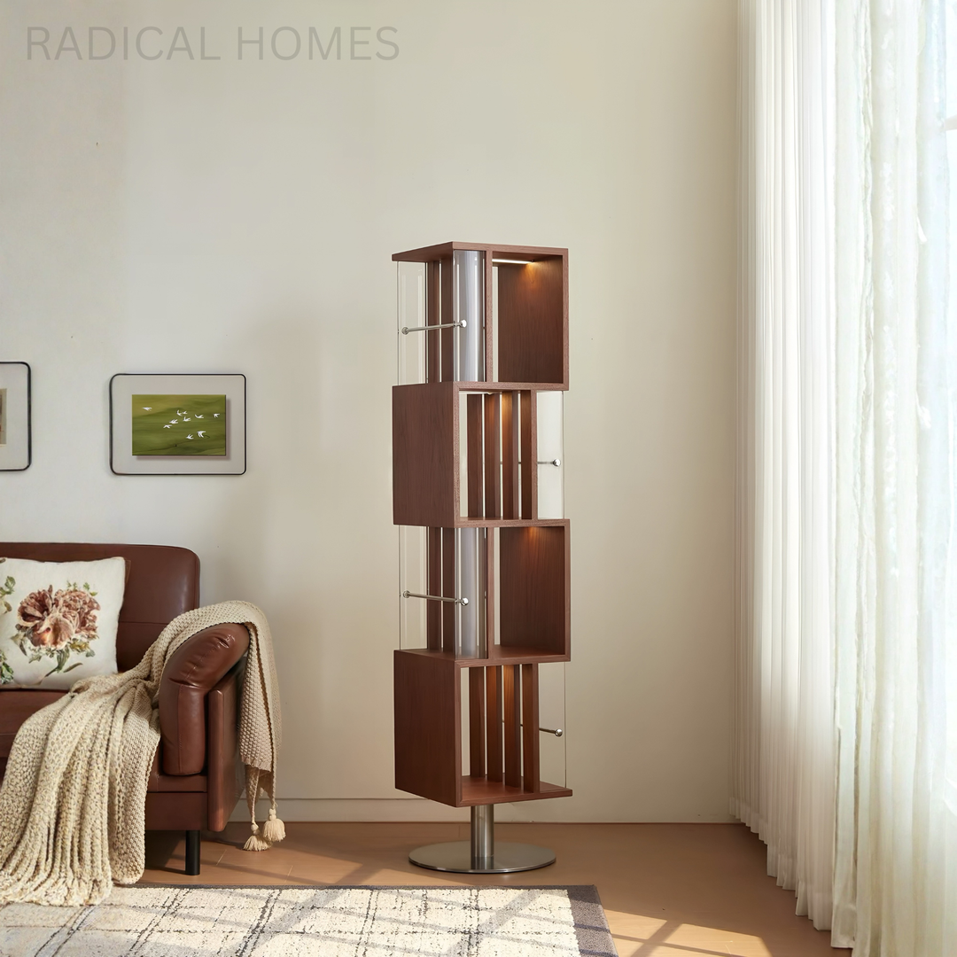 LUMERA Modern Rotating Solid Wood Display Shelf - Radical Homes Singapore