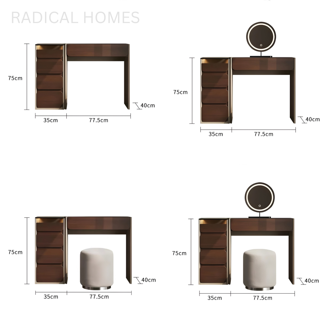 ROMA Modern Walnut Vanity Table