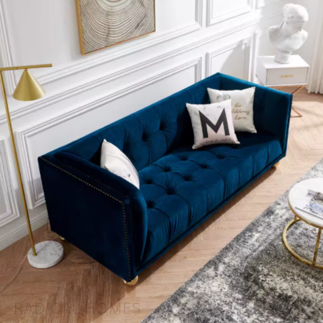 LOUIEL Victoria Tufted Velvet Sofa