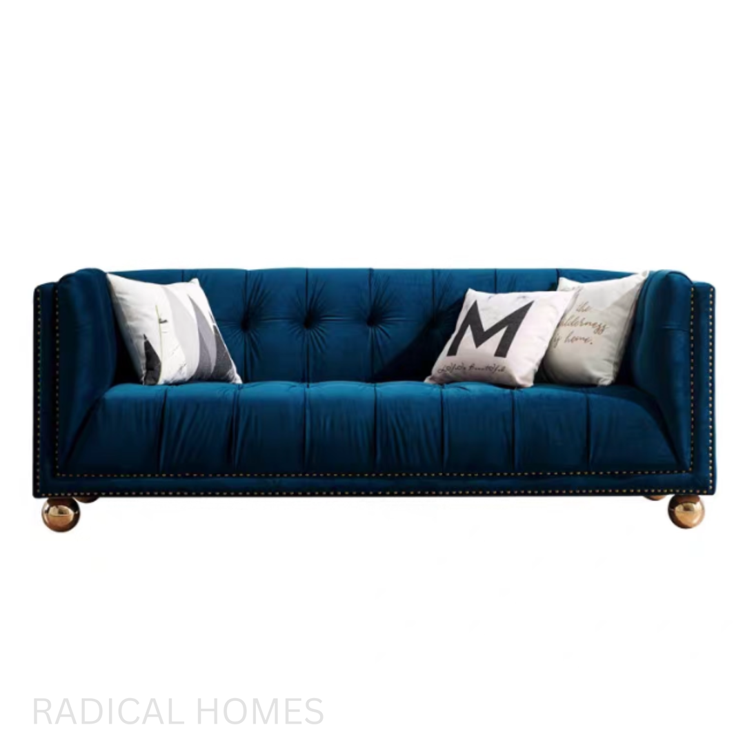 LOUIEL Victoria Tufted Velvet Sofa