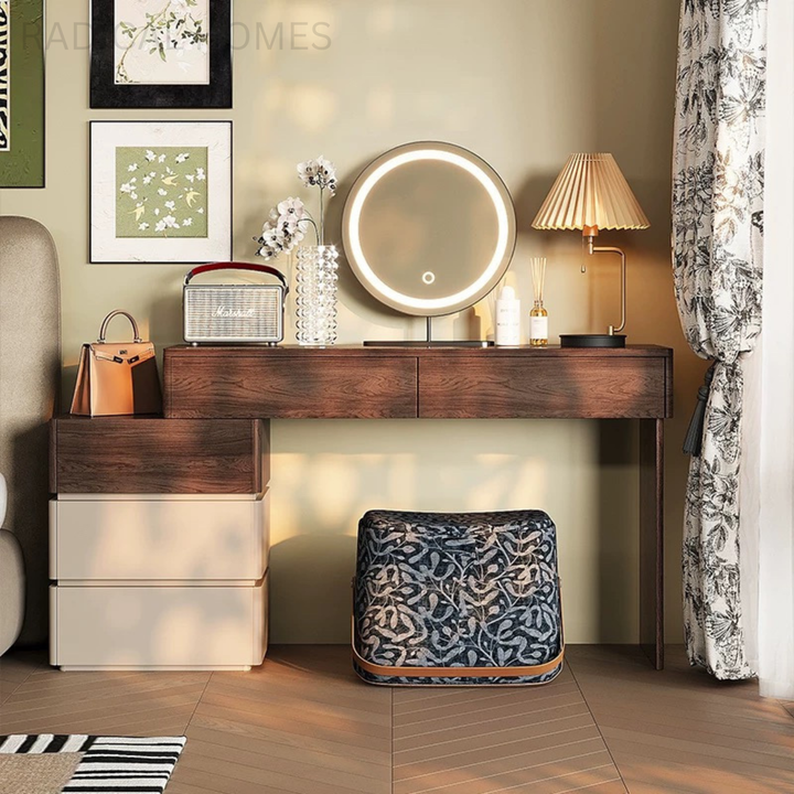 ELOISE Rustic Solid Wood Vanity Table - Radical Homes Singapore
