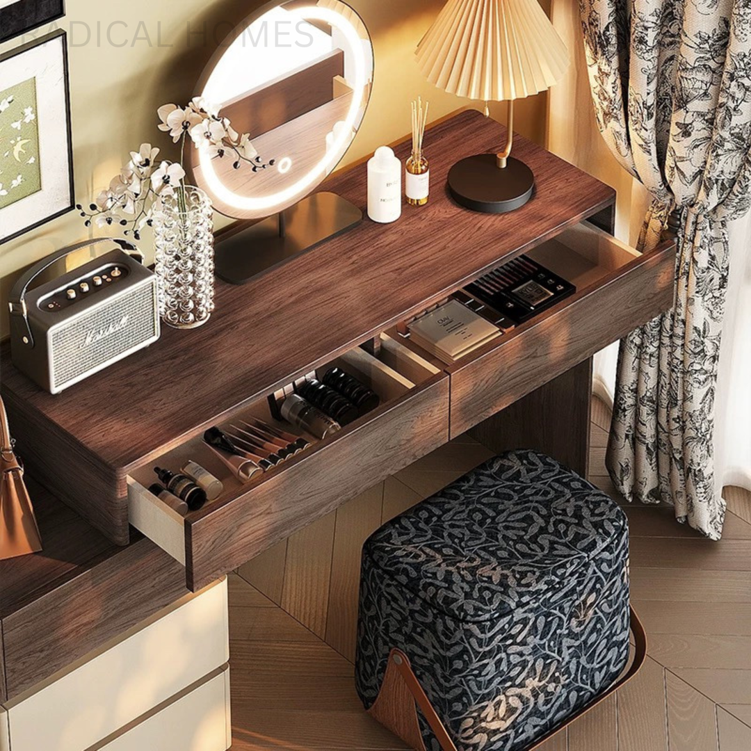 ELOISE Rustic Solid Wood Vanity Table - Radical Homes Singapore