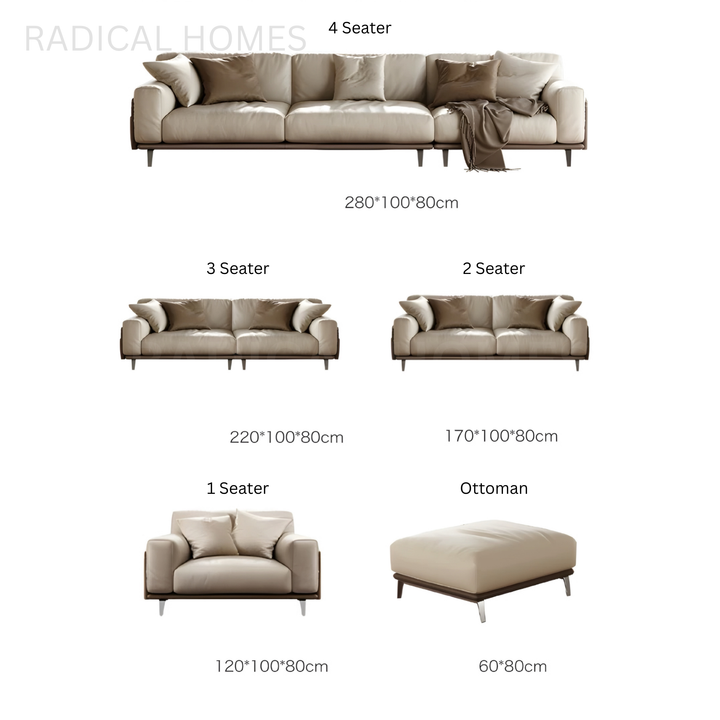 CARVELA Modern Leather Lounge Sofa - Radical Homes Singapore