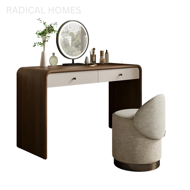 LORENA Modern Curved Vanity Desk - Radical Homes Singapore