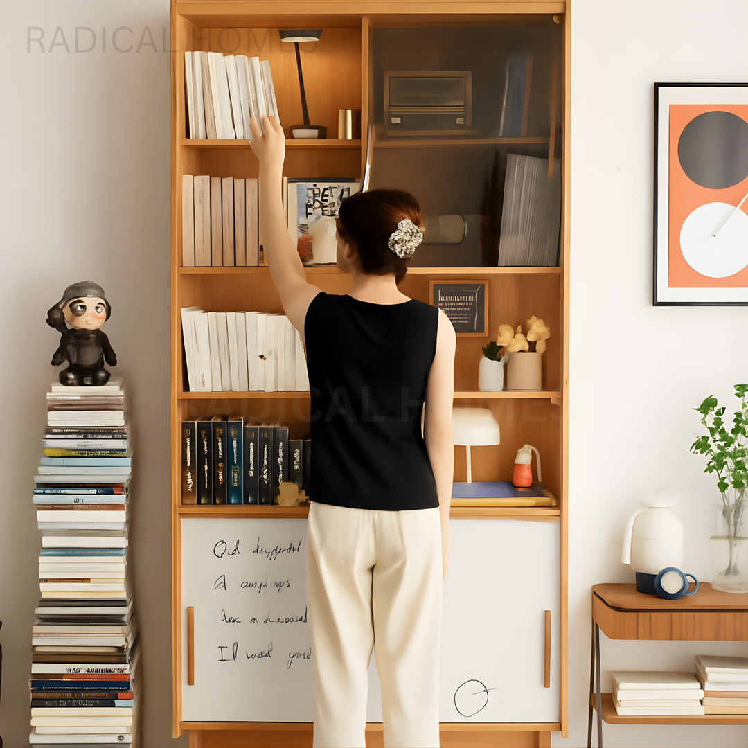 DIM Japandi Solid Wood Display Cabinet - Radical Homes Singapore