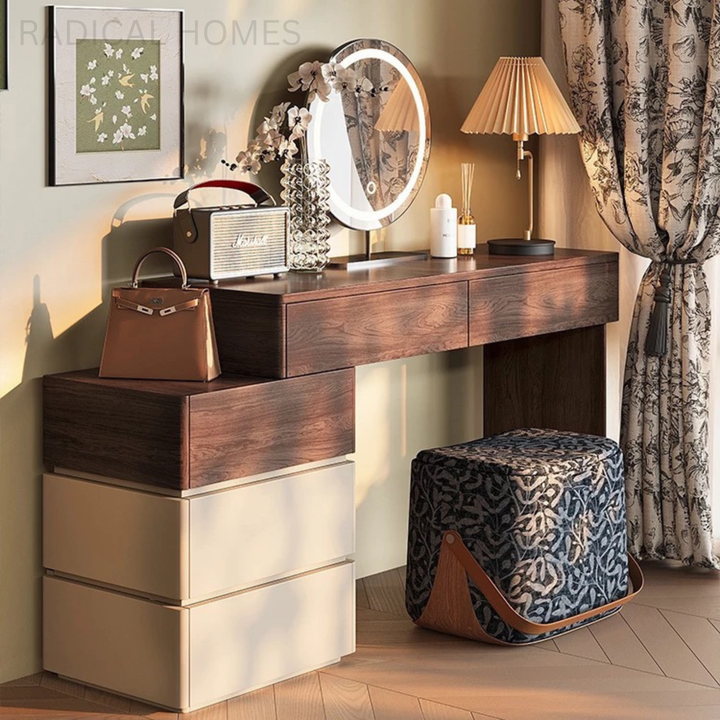 ELOISE Rustic Solid Wood Vanity Table - Radical Homes Singapore