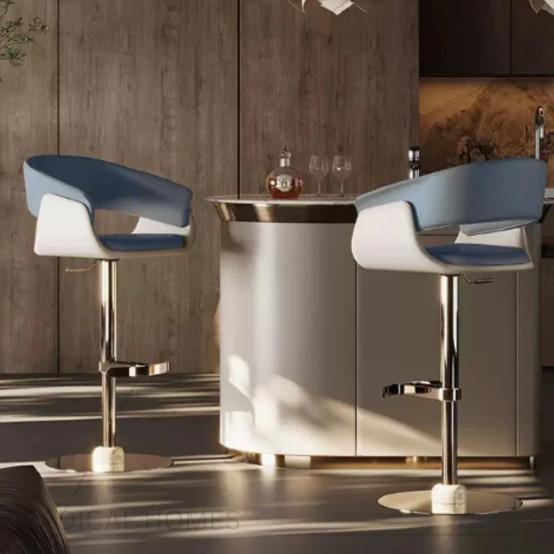 ALTON Modern Swivel Leather Bar Stool