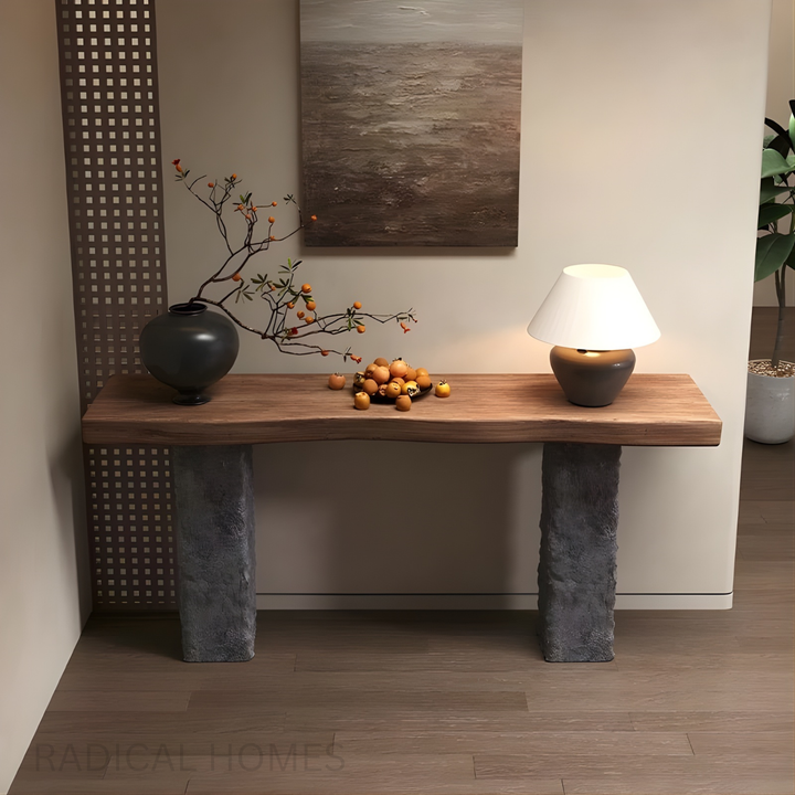 CALDWELL Rustic Solid Wood Console Table