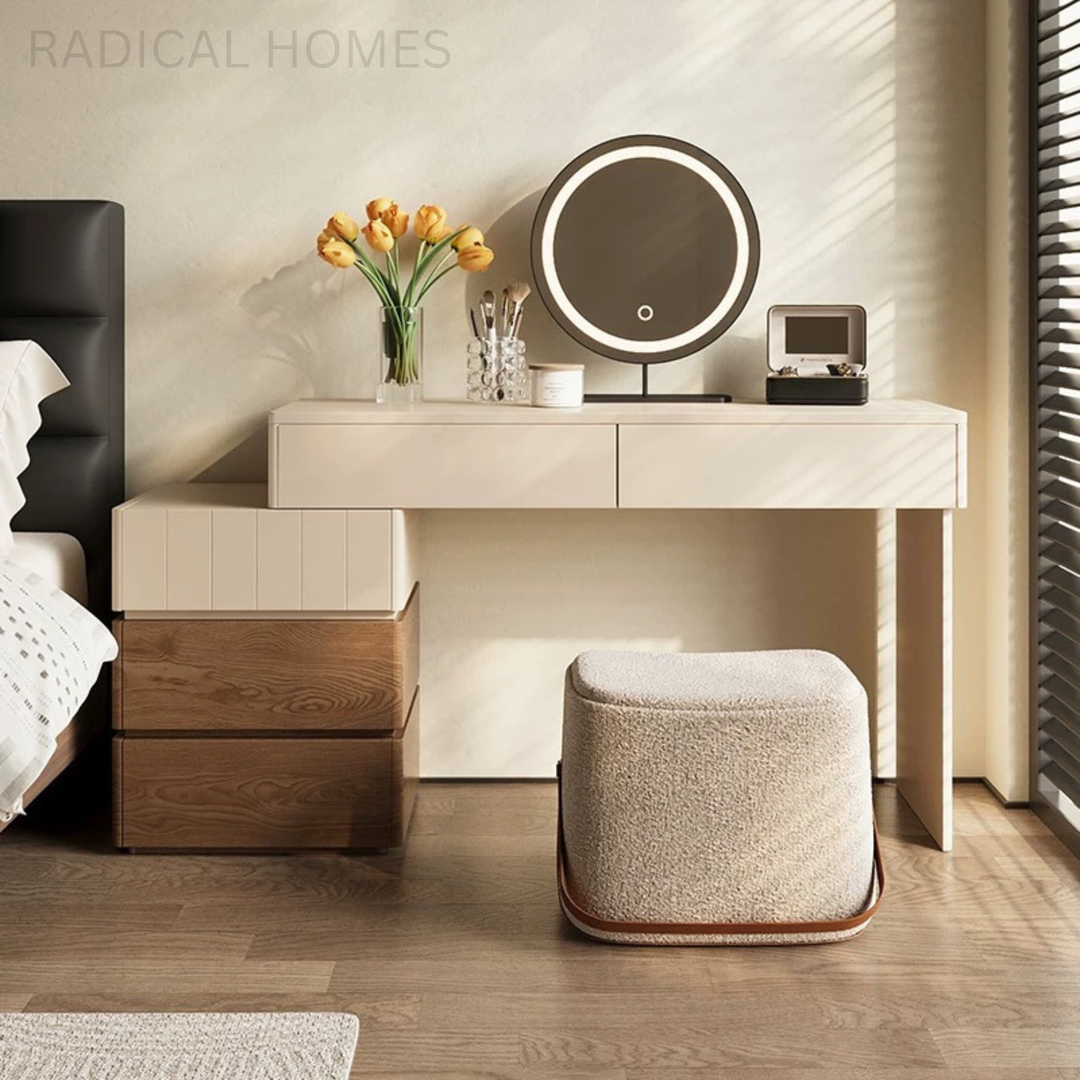 ELOISE Rustic Solid Wood Vanity Table - Radical Homes Singapore