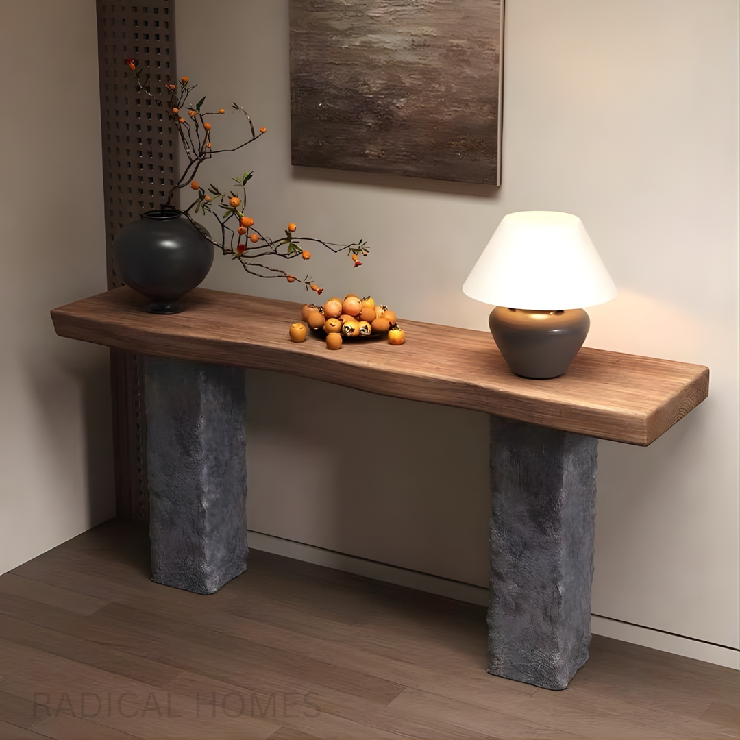 CALDWELL Rustic Solid Wood Console Table