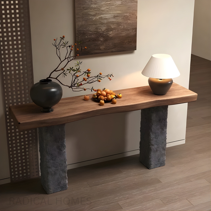 CALDWELL Rustic Solid Wood Console Table