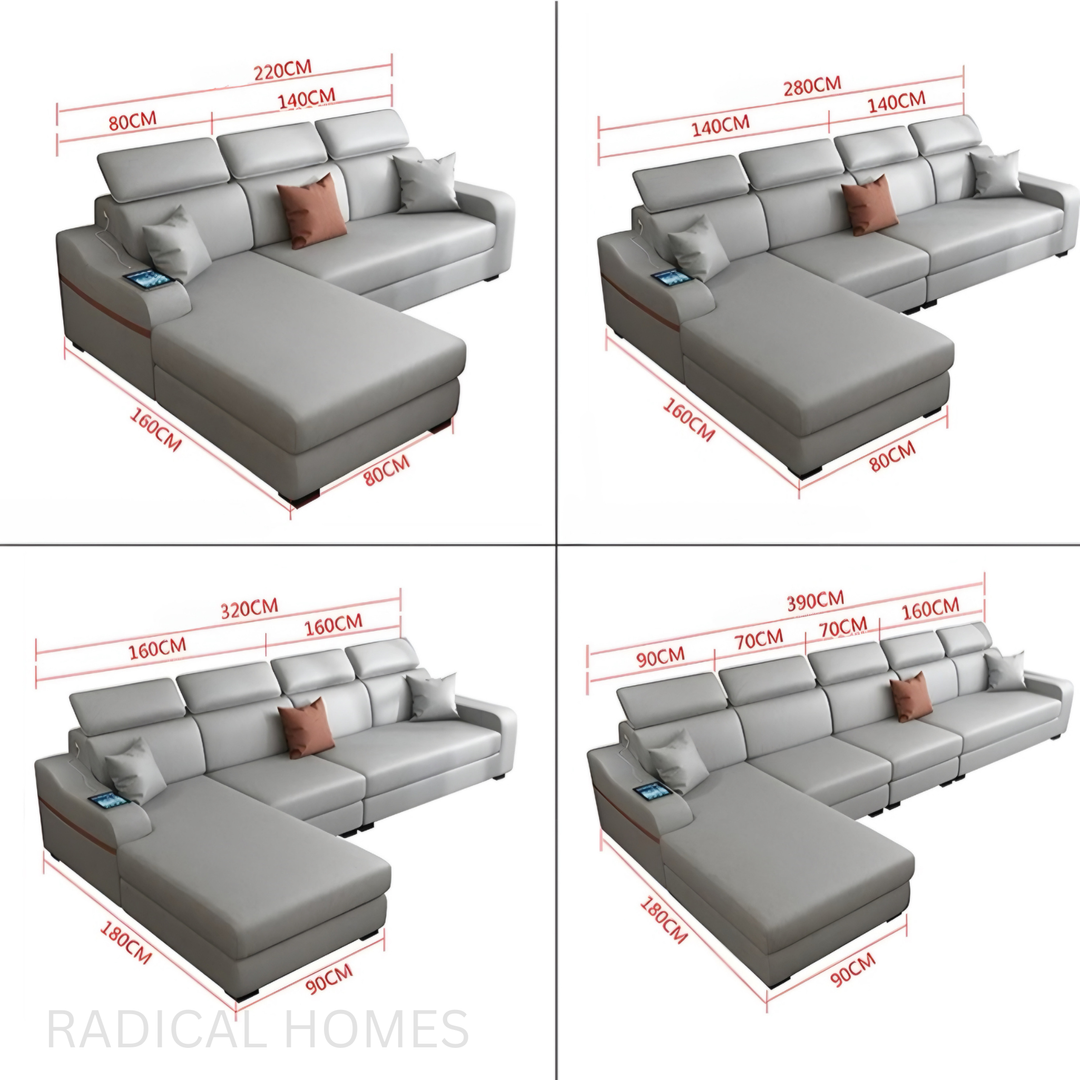 ELSI Modern Faux Leather Sofa - Radical Homes Singapore