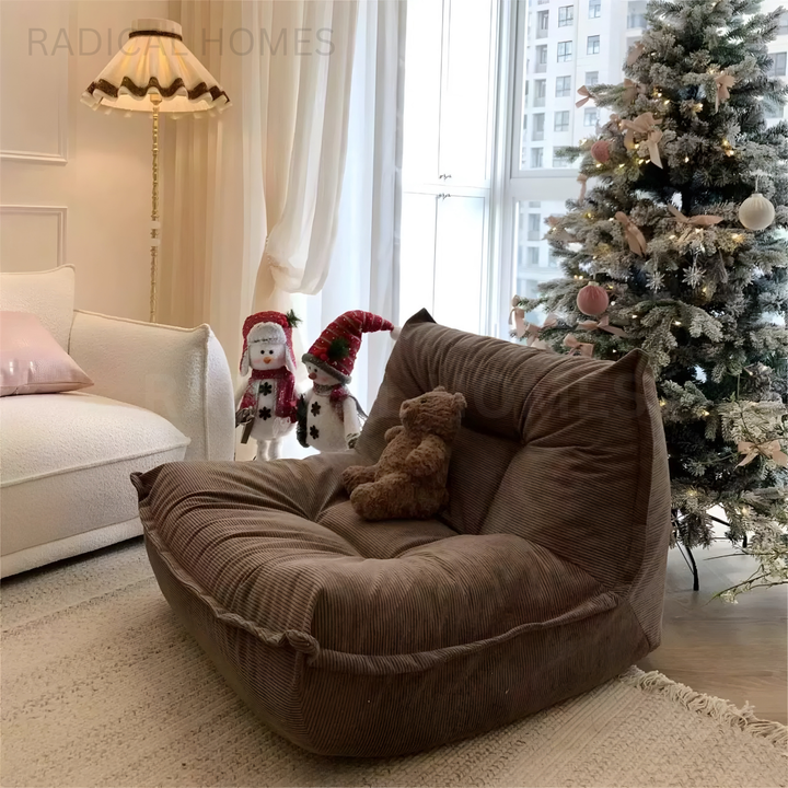 UFERO Modern Corduroy Fabric Lounge Chair - Radical Homes Singapore