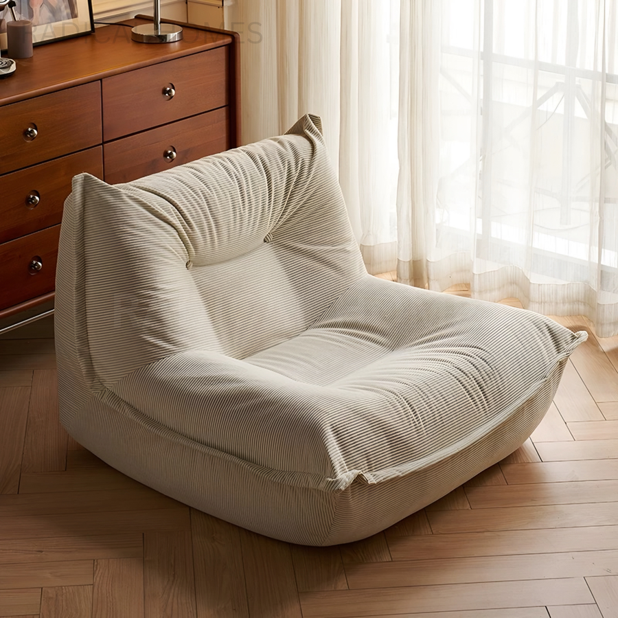 UFERO Modern Corduroy Fabric Lounge Chair - Radical Homes Singapore