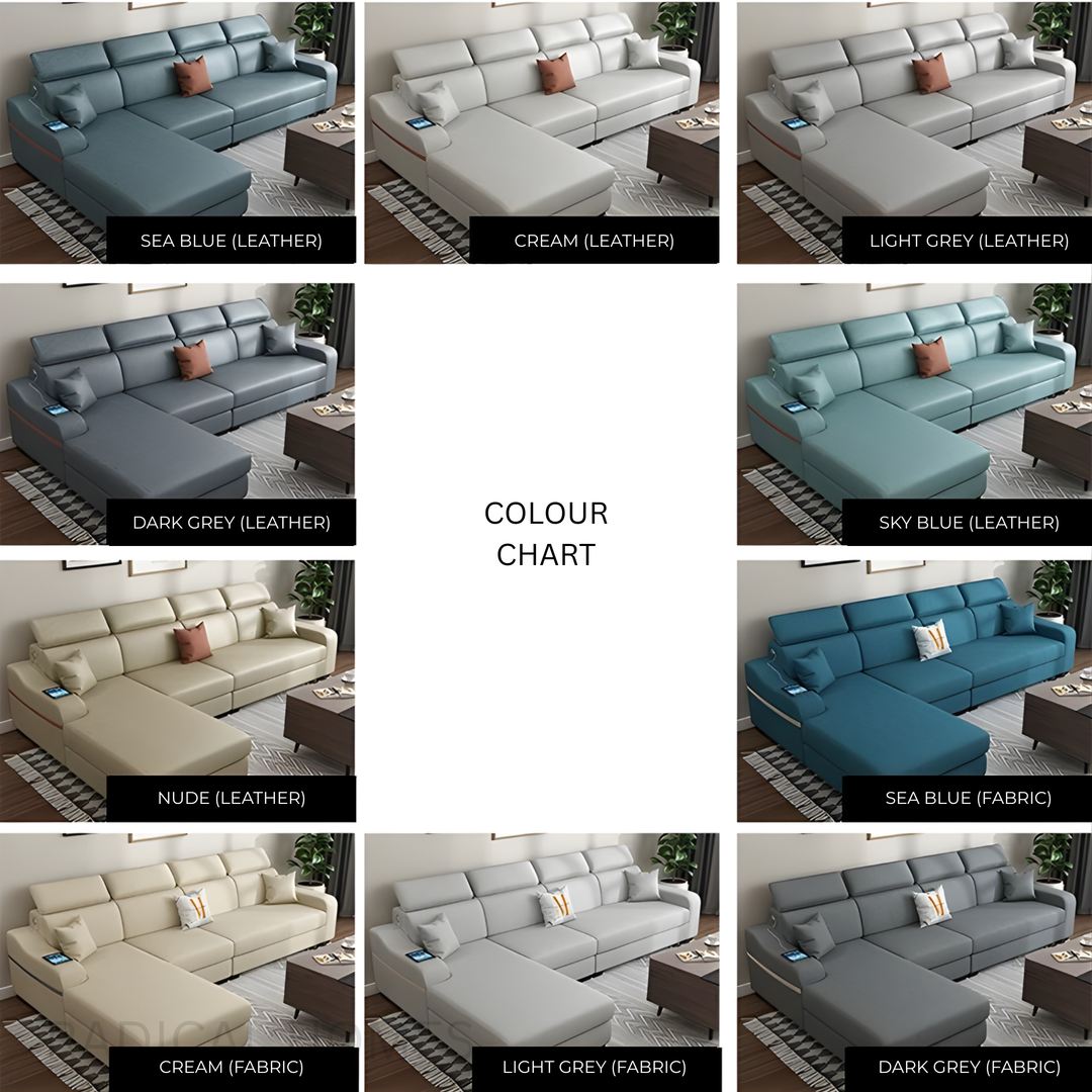 ELSI Modern Faux Leather Sofa - Radical Homes Singapore