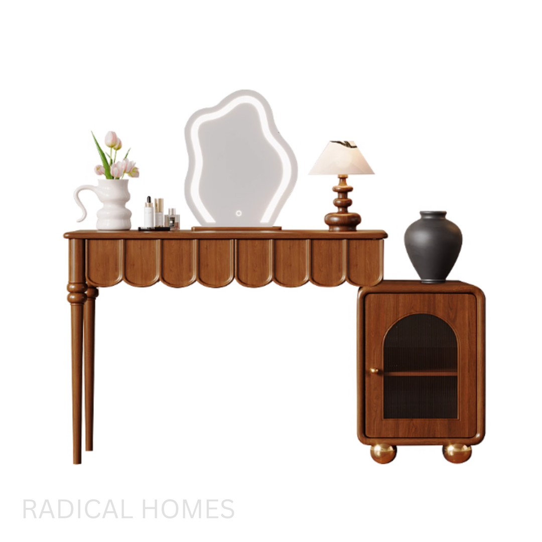 AMELIE Vintage Solid Wood Dressing Table Set