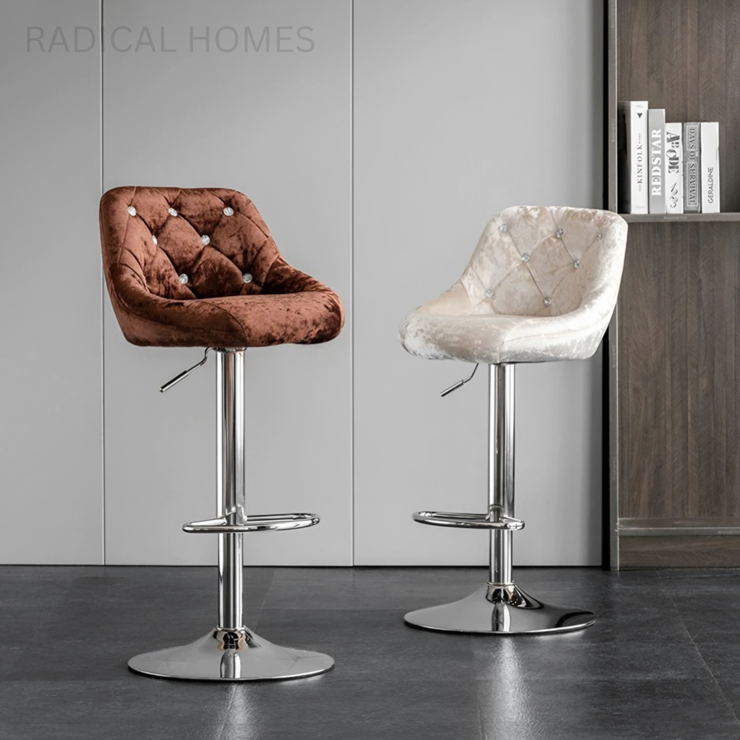 VANO Modern Velvet Bar Stool - Radical Homes Singapore