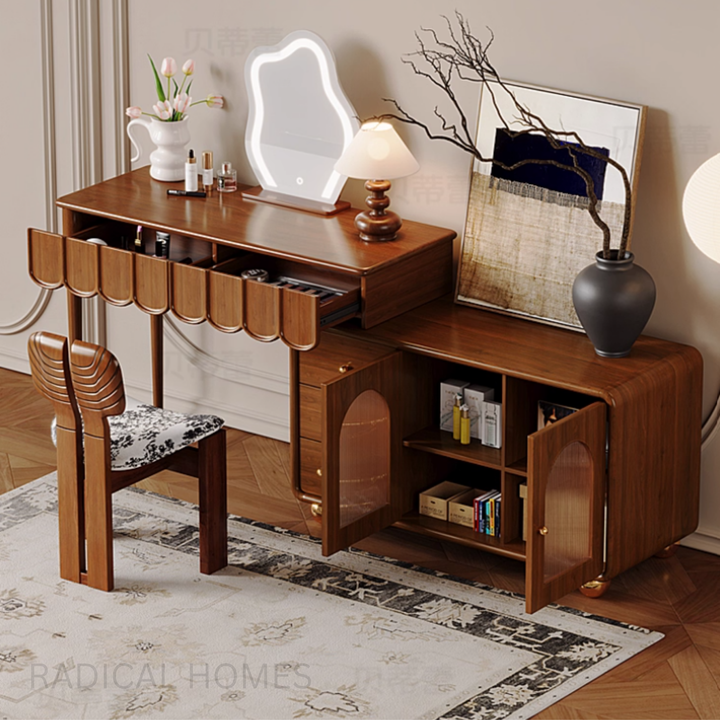 AMELIE Vintage Solid Wood Dressing Table Set