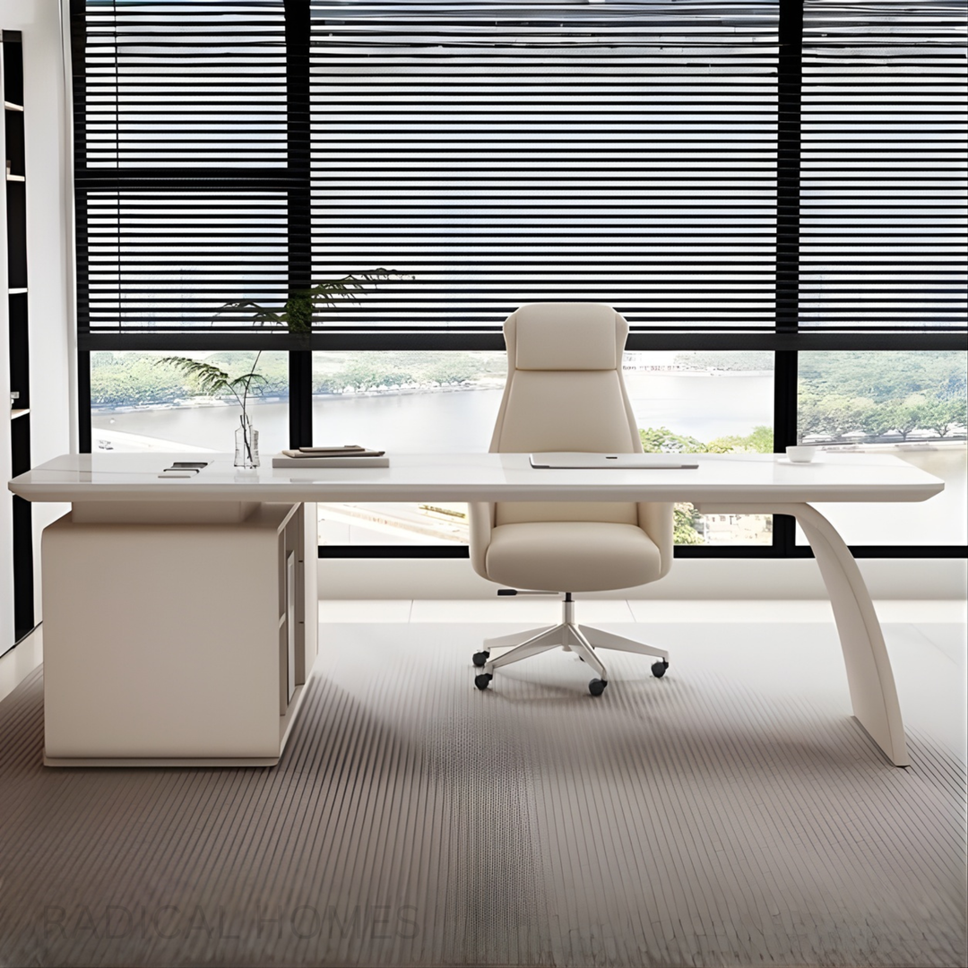 VALO Modern Sintered Stone Office Table / Study Desk with Chair Set