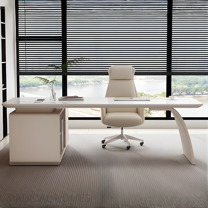 VALO Modern Sintered Stone Office Table / Study Desk with Chair Set