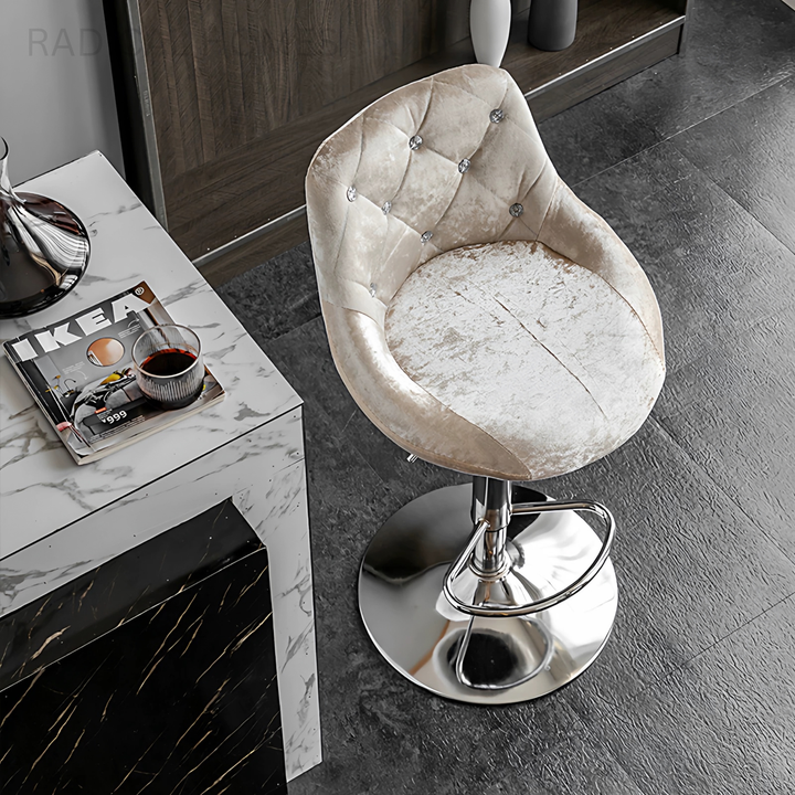 VANO Modern Velvet Bar Stool - Radical Homes Singapore